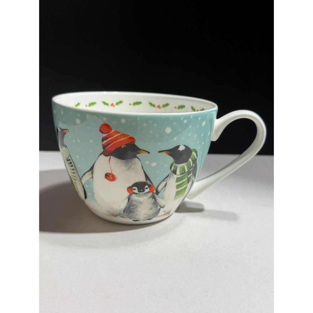 Portobello By Design Penguin Let It Snow Bone China Oversized Coffee Mug Cup